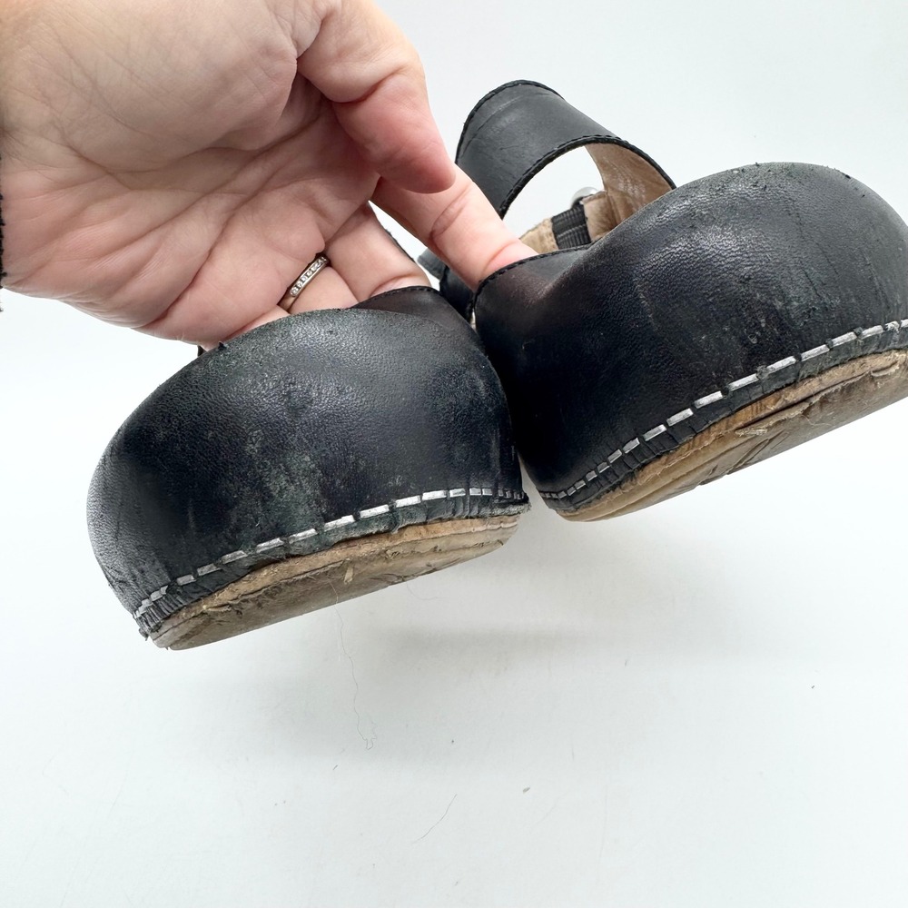 Dansko Malin Leather Comfort Clog Shoe Black Size 38 Officecore Corpcore Doctor - Picture 6 of 12